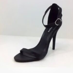 BRAND NEW Nordstrom Call it Spring Black Vegan Leather Stilletto Strappy Heels